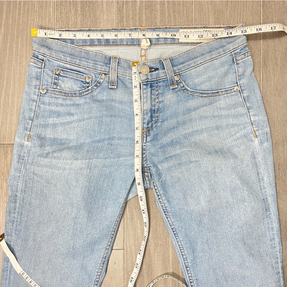 Rag & Bone Raw Hem Frayed Cuff Skinny Jeans in Blue Cln Birdie Light Wash Y2K 26 - Picture 14 of 15